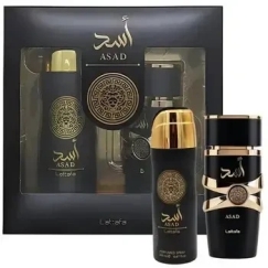 Lattafa Asad EDP -setti miehille (EDP 100 ml + Deodorantti 200 ml)