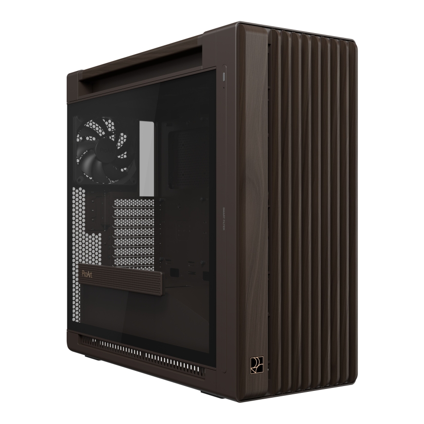 ASUS ProArt PA602 Wood Edition Retro Brown - Tempered Glass Panel Midi Tower Ruskea