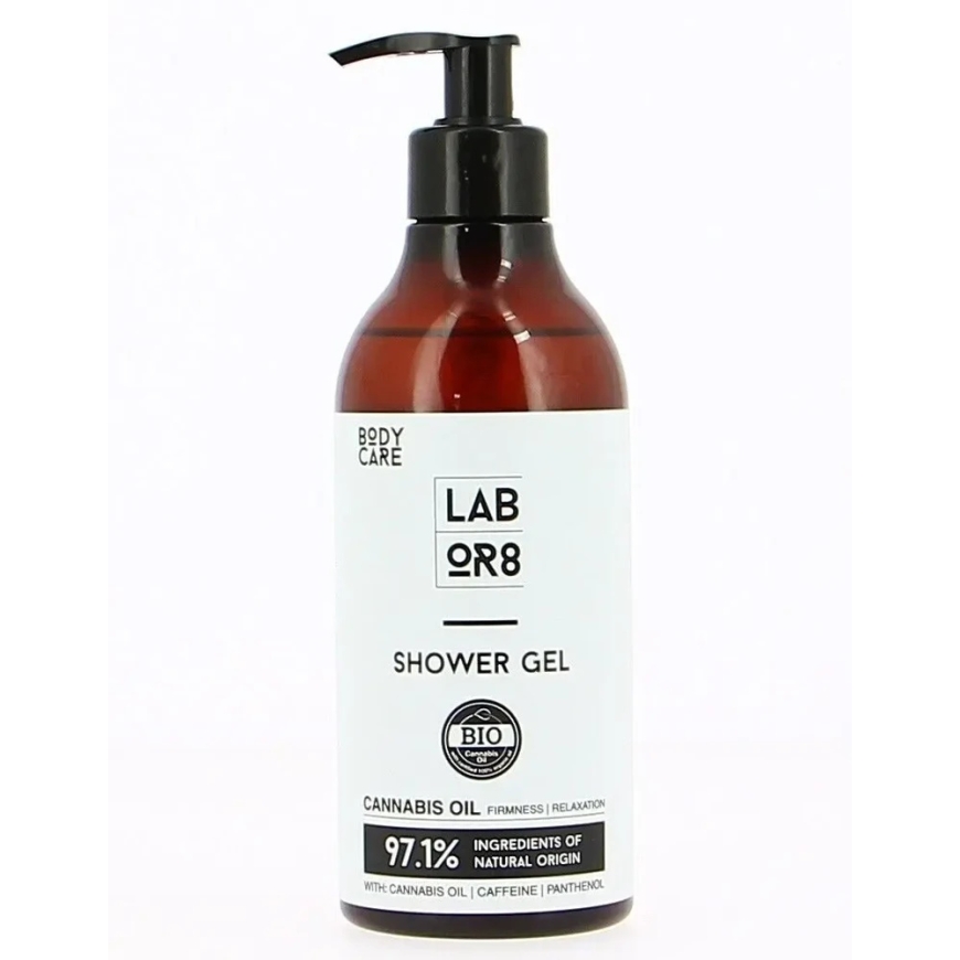 LABOR8 Hemp Natural Ingredients Hydrating Moisturising Dušo želė dušo gelis, 380 ml – 2