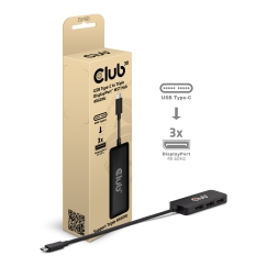 CLUB3D CSV-1553 kannettavien tietokoneiden telakka ja porttitoistin USB Type-C Musta