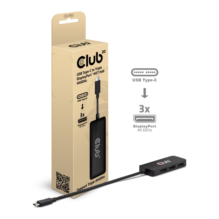 CLUB3D CSV-1553 kannettavien tietokoneiden telakka ja porttitoistin USB Type-C Musta – 2