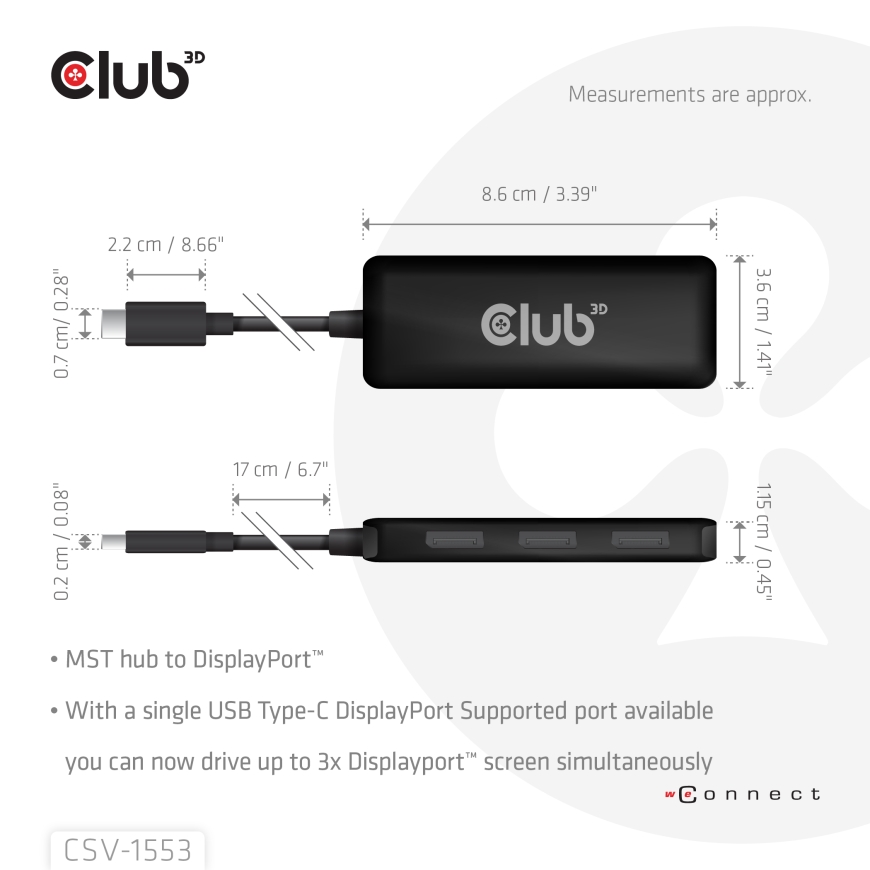 CLUB3D CSV-1553 sülearvuti dokk ja pordireplikaator USB tüüp-C Must – 4