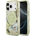 Чехол Guess IML Glitter Flowers Triangle MagSafe для iPhone 18 Pro Max / 17 Pro Max зеленый Чехол Guess IML Glitter Flowers Triangle MagSafe для iPhone 18 Pro Max / 17 Pro Max зеленый
