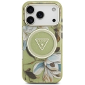 Dėklas Guess IML Glitter Flowers Triangle MagSafe do iPhone 18 Pro Max / 17 Pro Max žalia Dėklas Guess IML Glitter Flowers Triangle MagSafe do iPhone 18 Pro Max / 17 Pro Max žalia