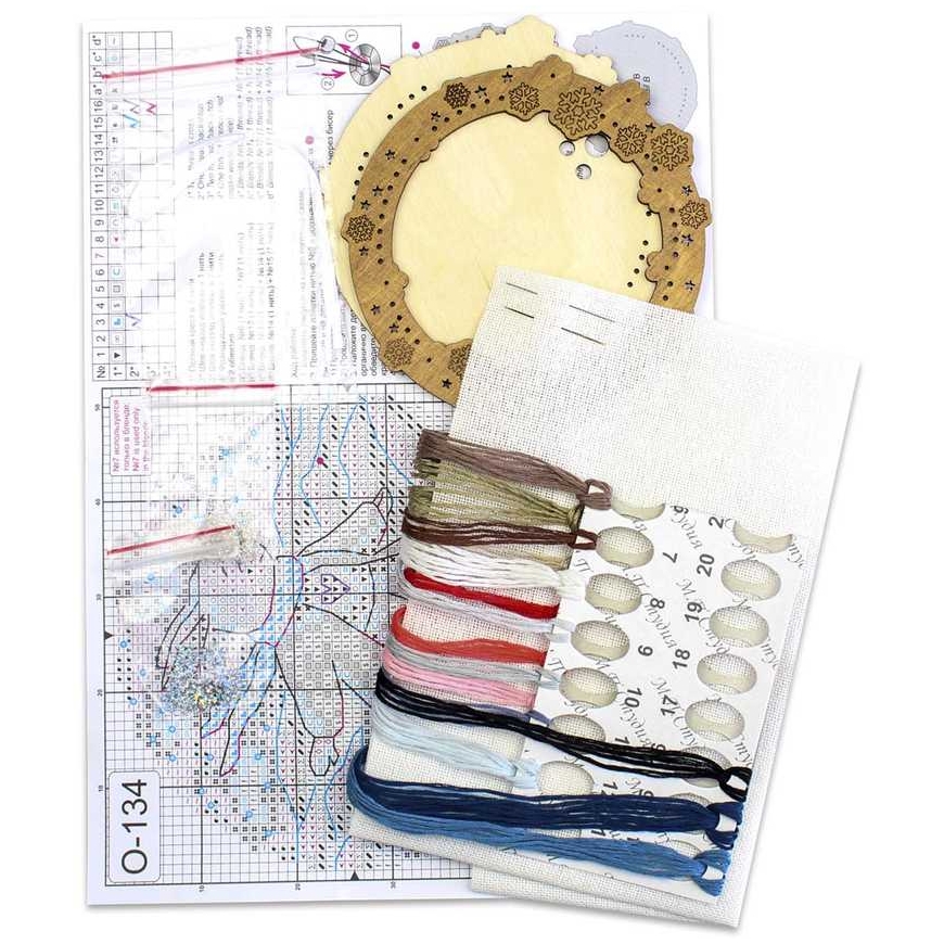 Beldizart Cross-Stitch Embroidery on Wooden Base Miniature. On River Ice 11x12 cm SO-134 – 5