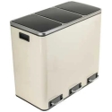 Spacetronik Cream Three-Section Metal Trash Can