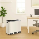 Spacetronik Cream Three-Section Metal Trash Can