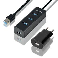 Axagon HUE-S2BP interfeisa centrmezgls USB 3.2 Gen 1 (3.1 Gen 1) Type-A 5000 Mbit/s Melns