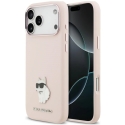 Karl Lagerfeld Silicone Choupette Metal Pin Case for iPhone 18 Pro Max / 17 Pro Max Pink