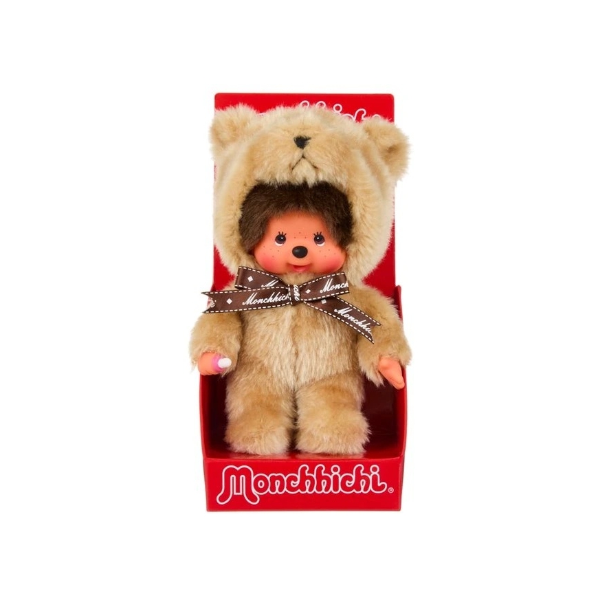 MONCHHICHI Плюшевая обезьянка в костюме медвежонка, 20 см