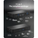 ICY BOX IB-DK2255AC Langallinen USB 3.2 Gen 2 (3.1 Gen 2) Type-C Musta