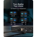 ICY BOX IB-DK2255AC Langallinen USB 3.2 Gen 2 (3.1 Gen 2) Type-C Musta