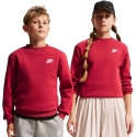 Nike Sportswear Club Fleece vaikiški džemperiai, raudoni FD3006 608 (S) Nike Sportswear Club Fleece vaikiški džemperiai, raudoni FD3006 608 (S)