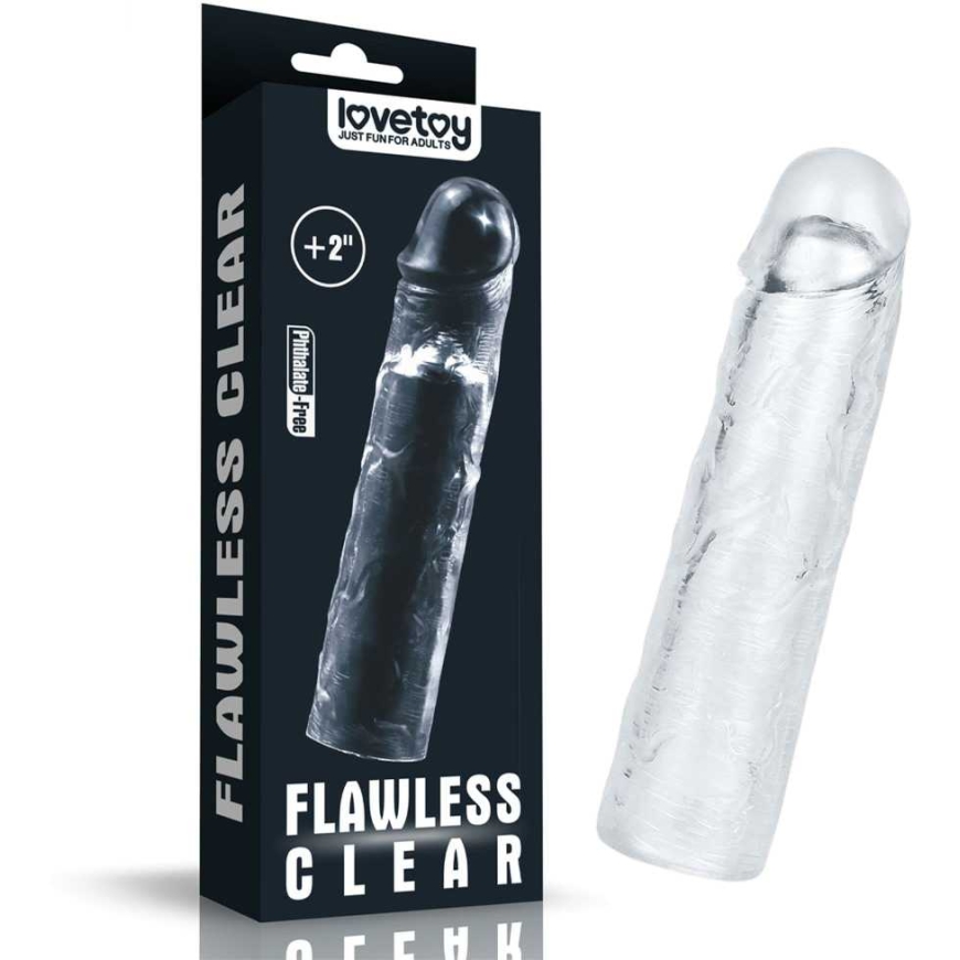 Lovetoy Läbipaistev silikoonist peenise kaitse 19 cm – 3