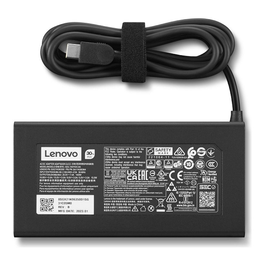 Lenovo Legion Slim 140W AC Adapter (USB-C) toiteadapter ja vaheldi Hoonesisene Must – 3