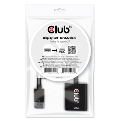 CLUB3D CAC-2013 videokaapeli-adapteri 0,228 m Displayport VGA Musta