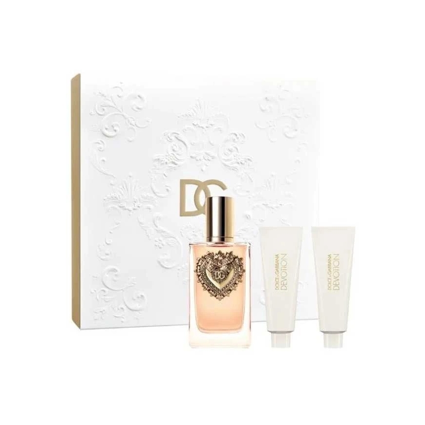 Rinkinys moterims Dolce & Gabbana Devotion (EDP 100 ml, dušo gelis 50 ml, kūno losjonas 50 ml)