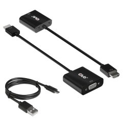 CLUB3D CAC-1302 видео кабель адаптер 0,5 m HDMI Тип A (Стандарт) VGA (D-Sub) Черный