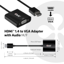 CLUB3D CAC-1302 video kabeļu aksesuārs 0,5 m HDMI Type A (Standard) VGA (D-Sub) Melns