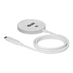 CLUB3D CAC-3026 Qi2 25W langaton laturi, valkoinen Qi 2.2 MagSafe -yhteensopiva magneettinen alusta