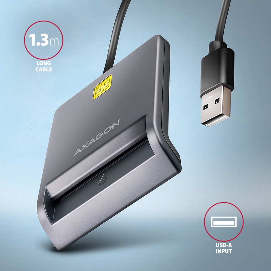 Axagon CRE-SM3T USB Smart card Flat считыватель сим-карт Для помещений USB 2.0 Черный – 4