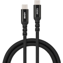 USB-kaapeli - Lindy 32027 2 M USB-C - USB-C 100 W -kaapeli Musta