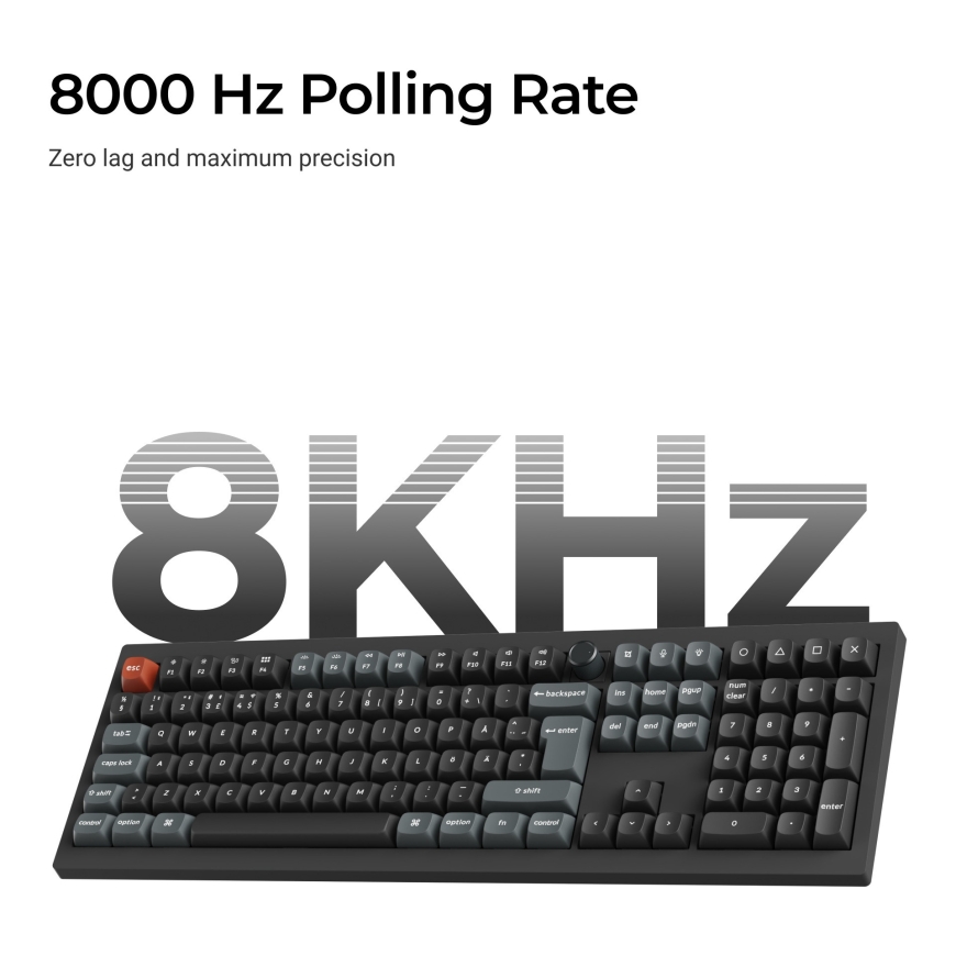 Keychron V6 Ultra 100% 8K Tri-Mode K POM Red langaton mekaaninen näppäimistö, musta – 5