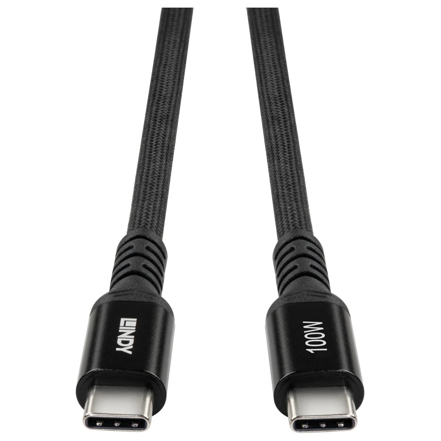 USB Cable - Lindy 32027 2 M USB-C to USB-C 100 W Cable Black – 4