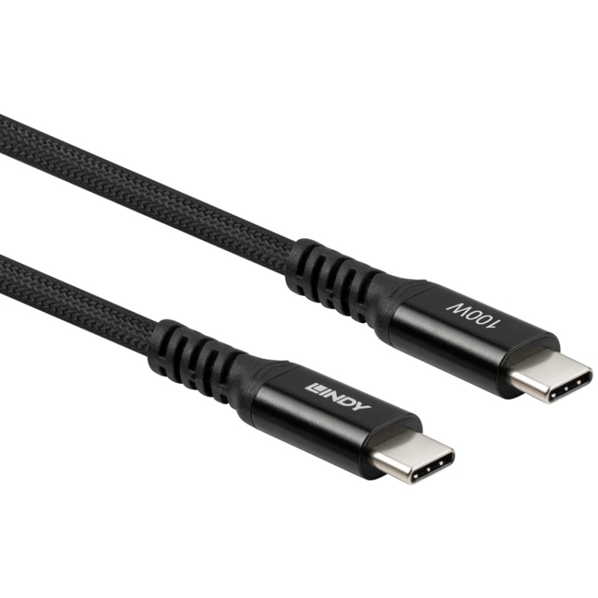 USB-kaapeli - Lindy 32027 2 M USB-C - USB-C 100 W -kaapeli Musta – 5