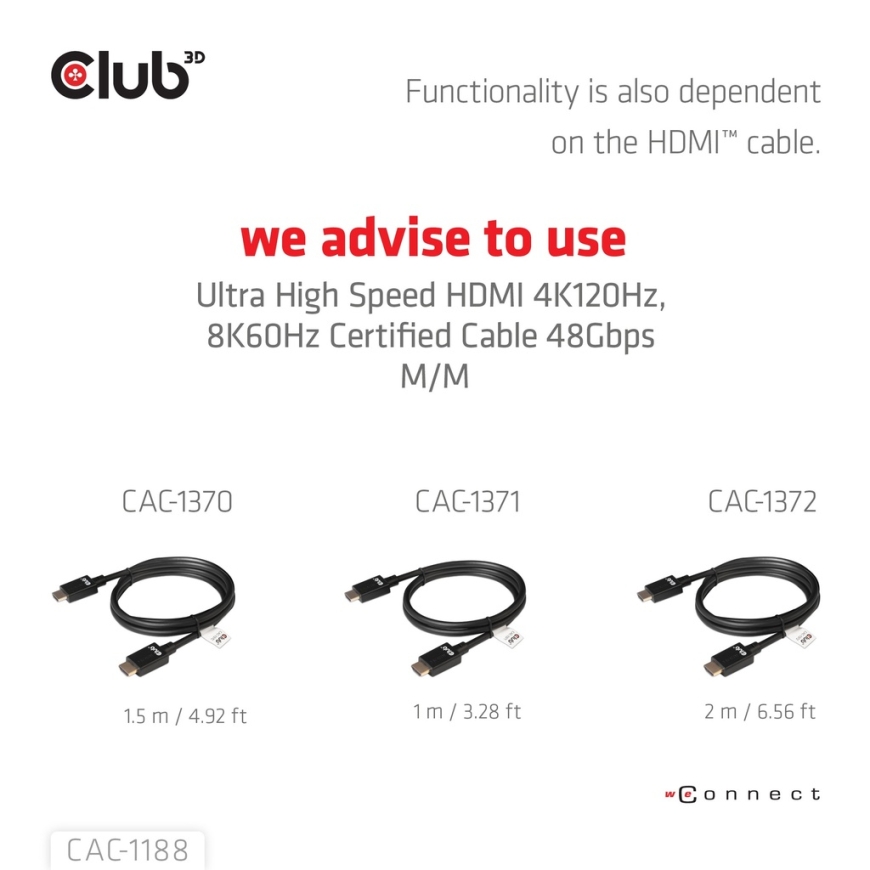 CLUB3D Mini DisplayPort™ 1.4 to HDMI™ 8K60Hz M/F Adapter – 5