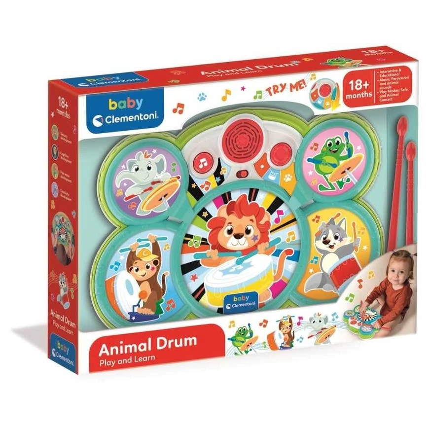 Clementoni Interactive Drum Set with Animal Sounds