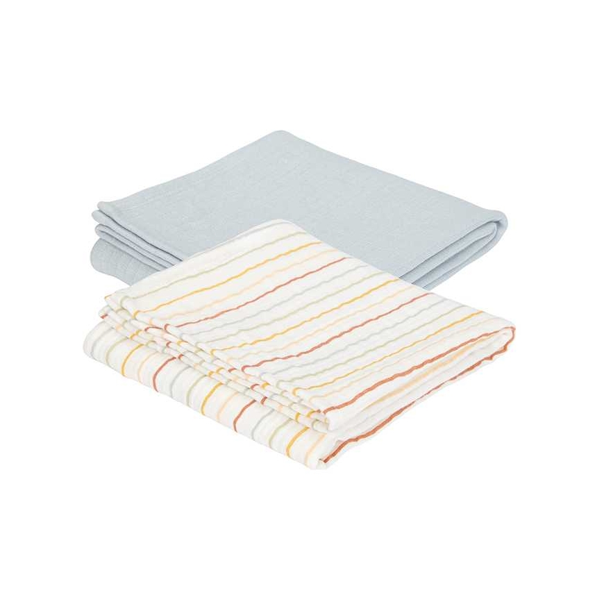 Little Dutch kääreet 70 x 70 'Vintage Sunny Stripes & Pure Soft Sininen'