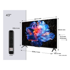 TCL P6K 43P6K televizors 109,2 cm (43") 4K Ultra HD Viedtelevizors Wi-Fi Metālisks