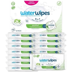 WATER WIPES „Sensitive+ Moisturizing Injection“ attīrošās salvetes ar alveju, 12 x 60 gab.