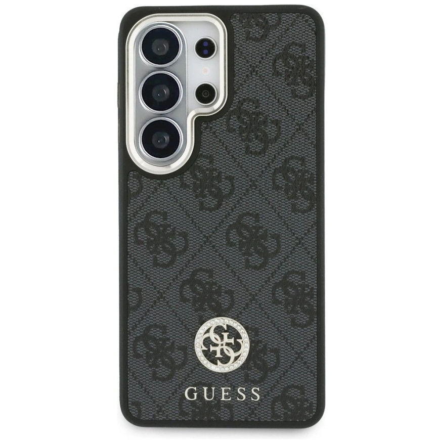 Guess 4G Big Rhinestone Triangle Strap MagSafe Case for Samsung Galaxy S26 Ultra, black color – 4