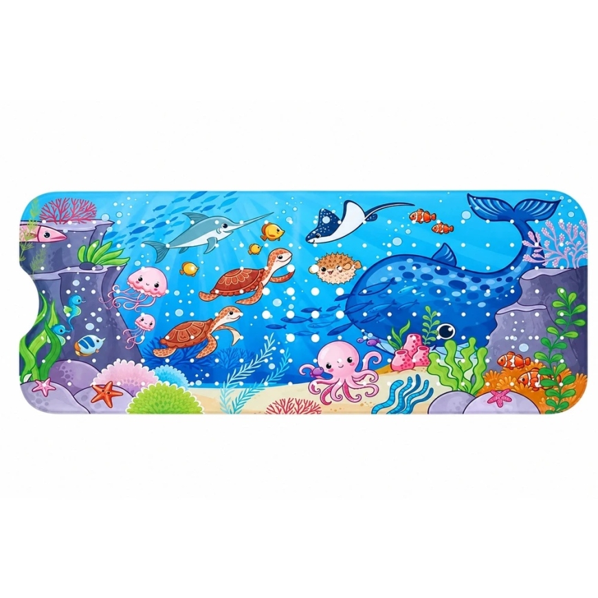 Lean Toys Non-Slip Bath Mat with Suctions, Multicolored, 100 × 40 cm – 2