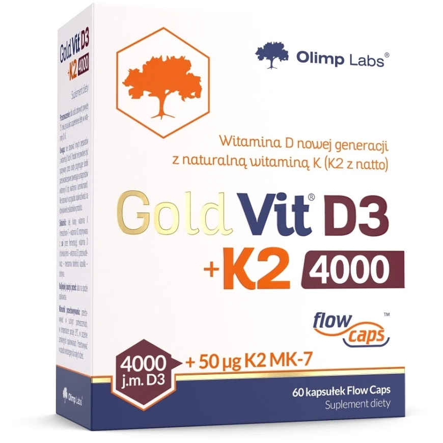 Olimp Toidulisand "Gold-Vit D3+K2 4000", 60 kapslit
