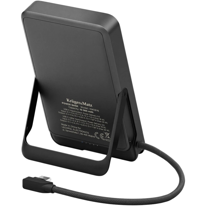 Kruger & Matz 10000 mAh lithium polymer portable battery with QC and PD functions, CCC certified (Asian countries) – 4