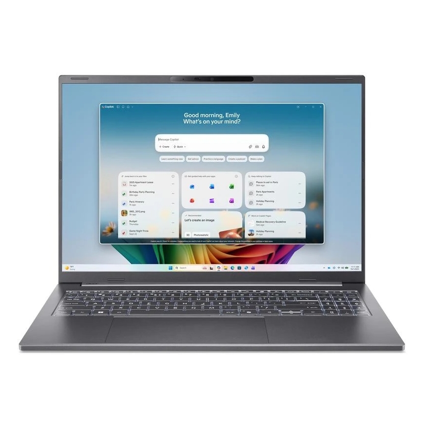 Acer Aspire 16 AI OLED A16-I71M-96Q0 16 collu WUXGA OLED Core Ultra 9 386H 16GB/512GB Win11 portatīvais dators