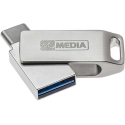Verbatim "MyMedia MyDual USB 3.2 Gen 1", USB 3.2 Gen 1, 32 ГБ, 69269, серебристый, 69269, USB A / USB C, с поворотной крышкой