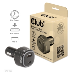CLUB3D CAC-1922 mobiliojo įrenginio kroviklis Knyginis kompiuteris Juoda Cigarų pridegiklis Automatinis
