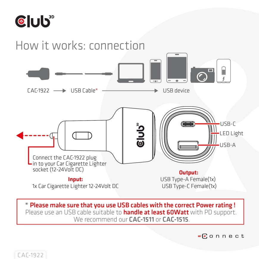 CLUB3D CAC-1922 mobiilseadme laadija Sülearvuti Must Sigaretisüütaja Automaatne – 5