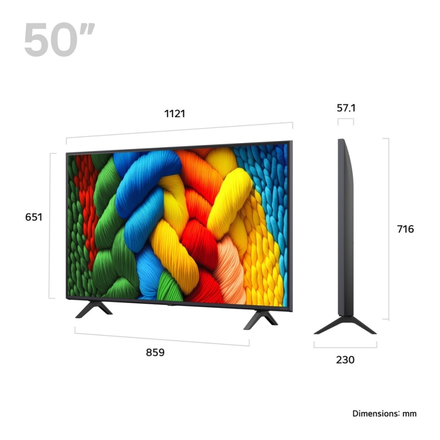 LG NanoCell AI 50NANO80A6B 127 cm (50") 4K Ultra HD Viedtelevizors Wi-Fi Melns – 2