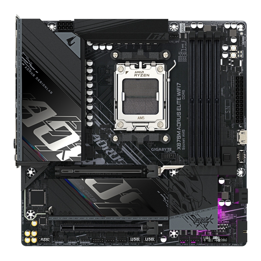 GIGABYTE X870M AORUS ELITE WIFI7 AMD X870 Protsessoripesa AM5 Mikro ATX – 2