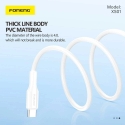 Foneng XS01 60W USB-C kuni USB-C kaabel, 1m (valge) Foneng XS01 60W USB-C kuni USB-C kaabel, 1m (valge)