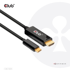 CLUB3D CAC-1334 videokaapeli-adapteri 1,8 m HDMI-tyyppi A (vakio) USB Type-C Musta