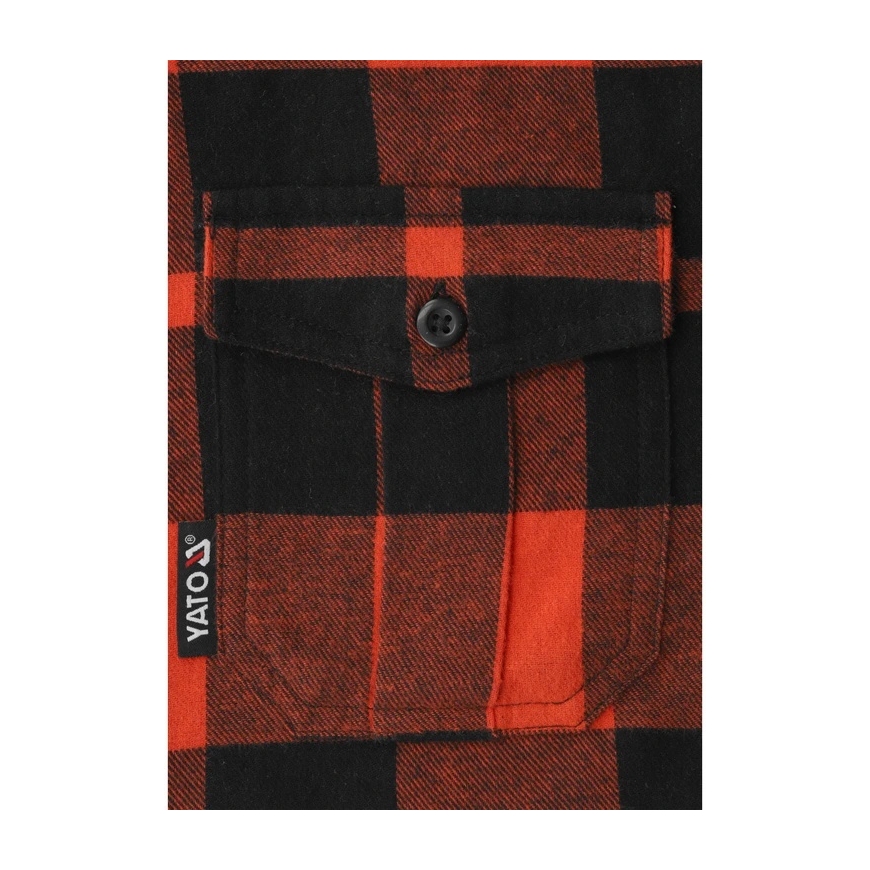 Toya Sa Poland Miesten flanellipaita punainen | 100% puuvilla | Koko 2XL (YT-78804) – 5