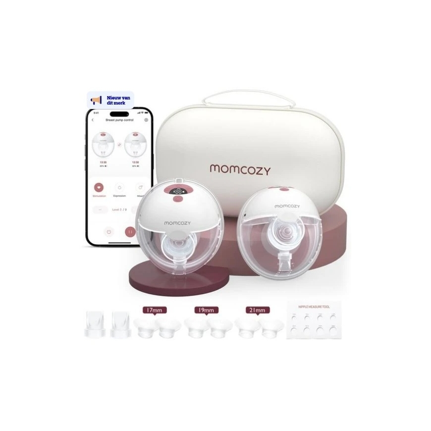 Momcozy M5 rintapumppu sovellushallinnalla – kaksoispaketti Punainen – 3
