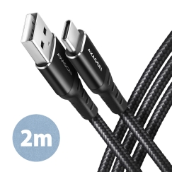 Axagon BUCM-AM20AB USB кабель USB 2.0 2 m USB A USB C 0,48 Gbit/s Черный