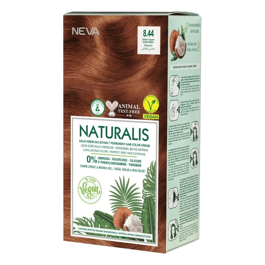 L'Oreal Neva Naturalis pysyvät hiusvärit 8.44 Tumma kupari – 150 ml – 2